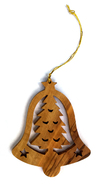 Ornament, Handcarved Olive Wood Flat Christmas Tree